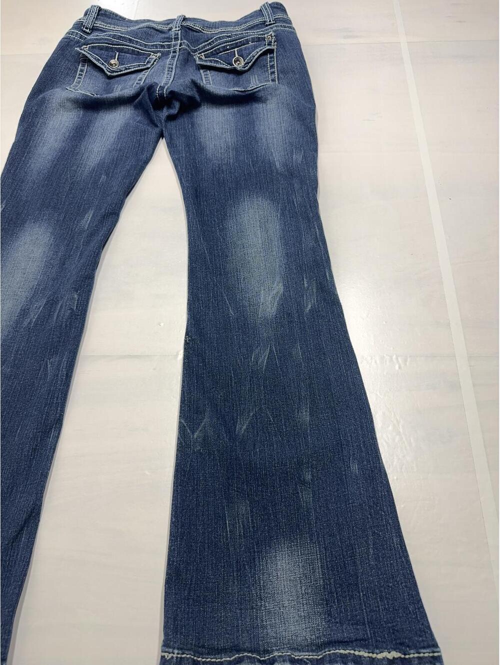 Dollhouse RK-2242 Distressed Bootcut Jeans Juniors Size 9 Stretch Medium Wash - Picture 10 of 12